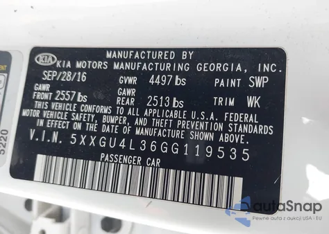 2016 Kia Optima Ex from USA, damaged, VIN 5XXGU4L36GG119535